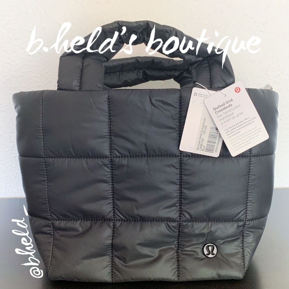 lululemon Quilted Grid Crossbody Bag in Black Neutral 5L Vol. Brand New NWT